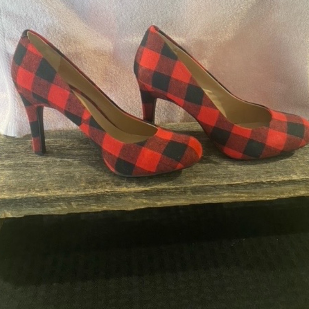 Red Checkered High Heels